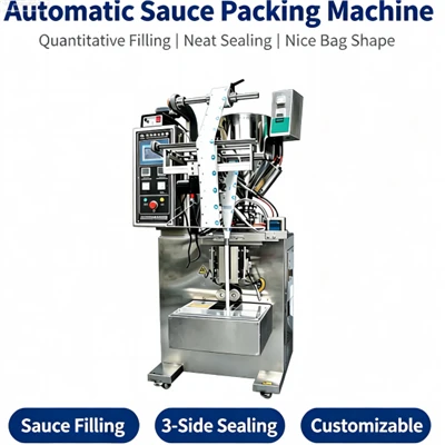 Empaquetadora vertical automática de líquidos y pasta para champú de miel y salsa