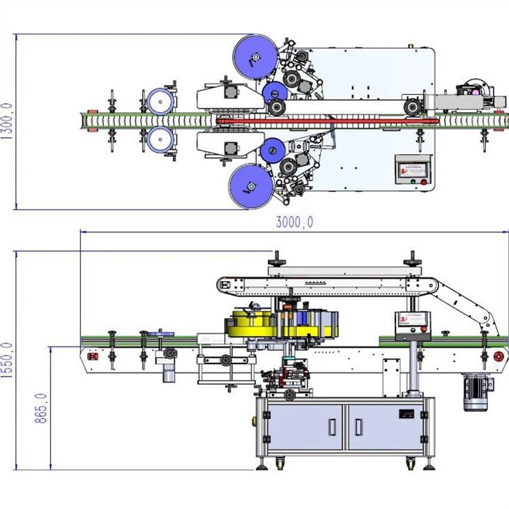 automatic flat bottle 2 sides labeling machine (3)