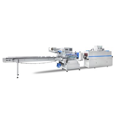 Máquina automática de envasado y retractilado por flujo